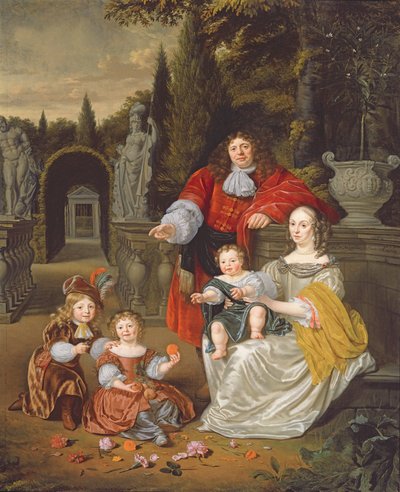 Eine Familiengruppe auf einer Terrasse, 1670 von Michiel van Musscher